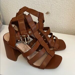 Brown Strappy Heeled Sandals